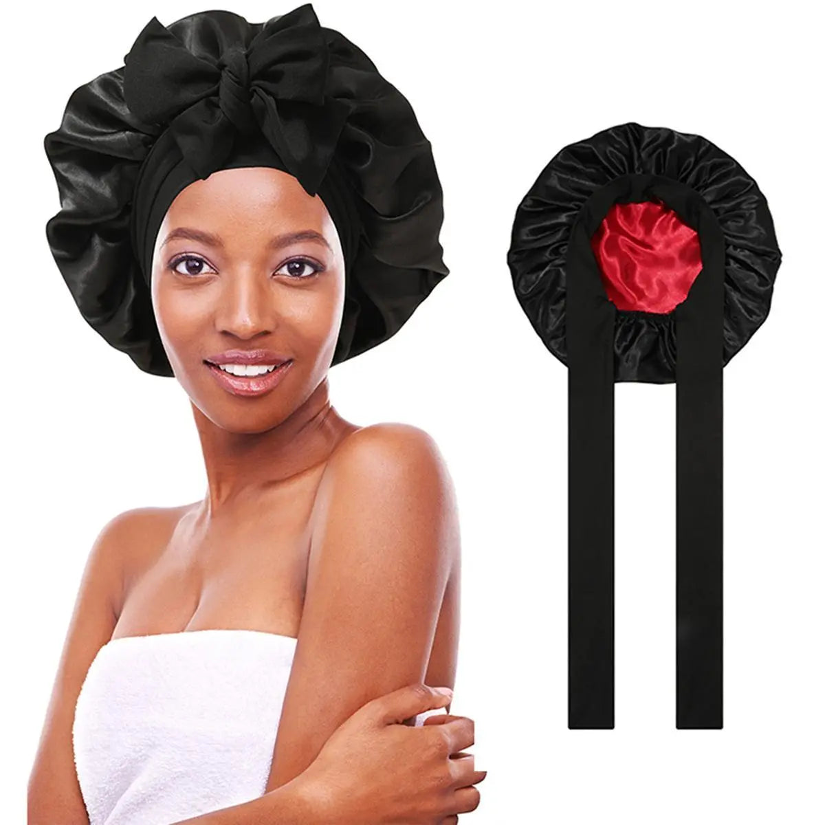 SilkEase Satin Hair Cap – Double-Layer Silk-Like Satin Cap for Hair Protection and Comfort