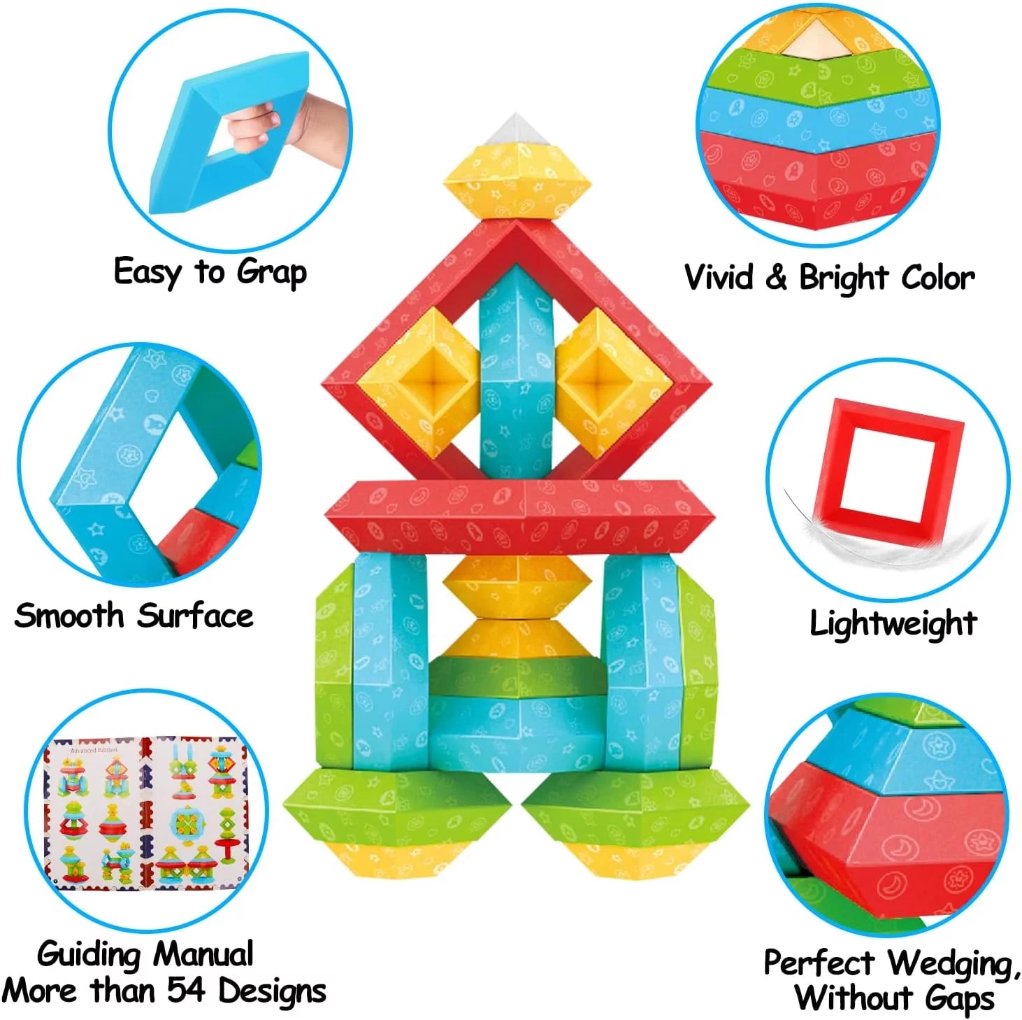 Juguetes Educativos De Bloques De Construcción Apilables Para Niños Pequeños, Juguetes De Aprendizaje De Actividades Montessori Para Niños De 1 2 3+ Años, Juguetes Sensoriales Regalos Para Niños Y Niñas De 1-3 Años, Juego De 30 Piezas